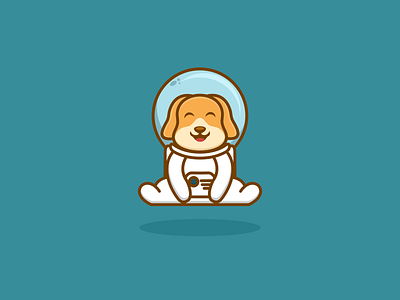 Cute Astronout Dog Logo animal app astronnout astronout dog branding cute cute dog design dog graphic design illustration logo typography ui ux vector