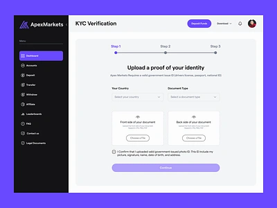 kyc verification app dashboard product design saas ui ux verification