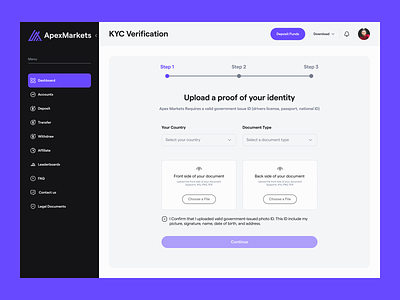 kyc verification app dashboard product design saas ui ux verification