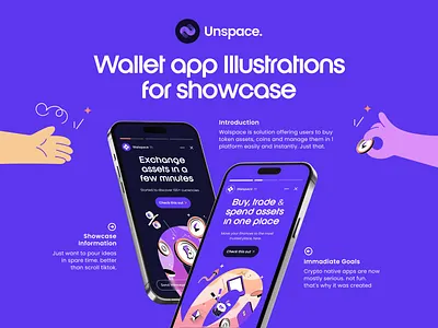 Coin Wallet App - Case Study? app application bank banking behance blue buy case study clean coin cryptucurrency figma finance illustration money illustration purple showcase trade uiux unspace