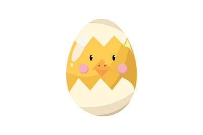 Chicken Cracking Egg adobe illustrator chick chicken cute design easter egg eggs graphic design illustration