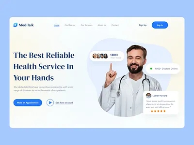 Medical Website Landing Page healthcare landing page medical medical care medical landing page medical web medical website medical website landing page medicine meditalk minimal srsoumik trendy web website design
