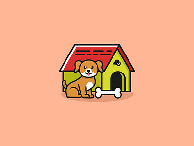 cute dog house logo design animal app branding cartoon character cute design dog graphic design illustration logo typography ui ux vector