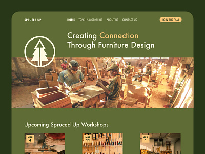 Landing Page Community Website branding concept furniture graphic design identity illustrator landing page logo ui ux wood