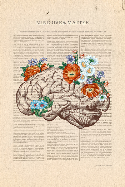 Mind Over Matter - MS Artwork brain illustration flower illustration illustration ms