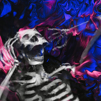 Skull shocked illustration photo manipulation skeleton art skull