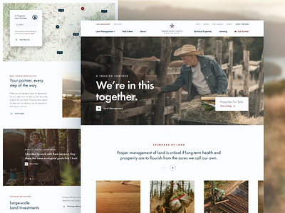 American Forest Management animation farm farmland forest gis homepage landscape mapping properties ui ux web design website