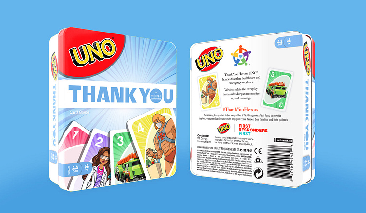 Thank You Heroes UNO Packaging by Jane Gardner on Dribbble