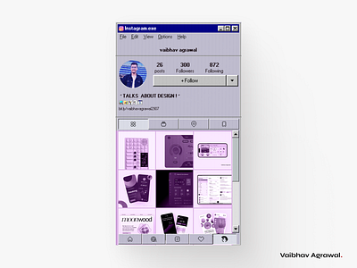 Instagram Profile Windows 98 themed animation instagram layout neomorpic profile retro ui windows windows 98