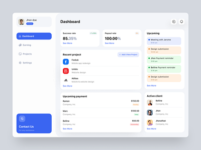 Project Dashboard - Homepage by Iqbal aqaba on Dribbble