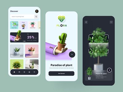 Plant Shop App Design app design flower garden gradient green icon indoor mobile mobile app plant plant app plant shop app planting shop ui uiux design ux water weather