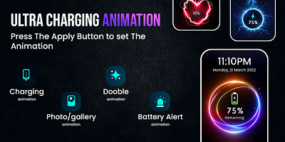 Charging Animation App 4k wallpaper app ui application ui design graphic design mobile app ui ui ui design web ui
