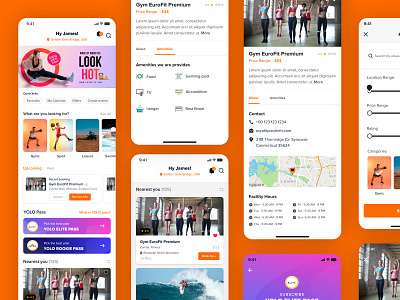 Workout | Fitness | Yoga | Personal Trainer Booking app fitfam fitness logo fitnessapp fitnessgoals fitnessjourney gymlife healthyhabits orange color scheme workout workoutplanner