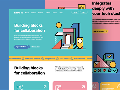 Blocks / Website Design app blocks branding code coding colorful design development geometry homepage illustration logo mobile modern retro service site technology ui website