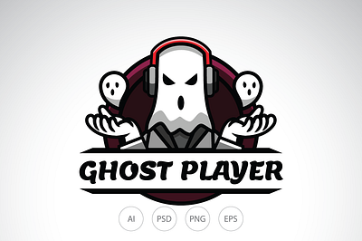Ghost Player Mask Logo ghost mask player streamer twitch youtube