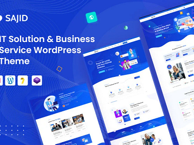 IT Solution Business Service Wordpress Theme app branding design graphic design illustration logo typography ui ux vector