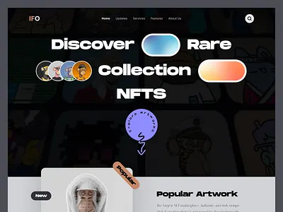 NFT Landing Page Exploration appideas design development following iosdeveloper mobileapp mvdevelopment new and noteworthy popular raisefunds startup ui uidesign ux uxdesign webappdevelopment