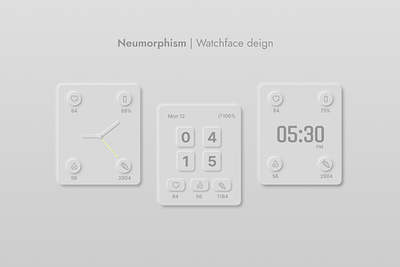 Neumorphism Watchface design design graphic design illustration ui ux