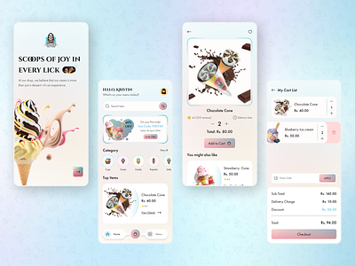 Sweetest Victory: Ice Cream Contest App Experience app design app ui application branding designproject foodapp icecream icecreamapp icecreamshop inspiration mobile app summer ui ui design uiux ux