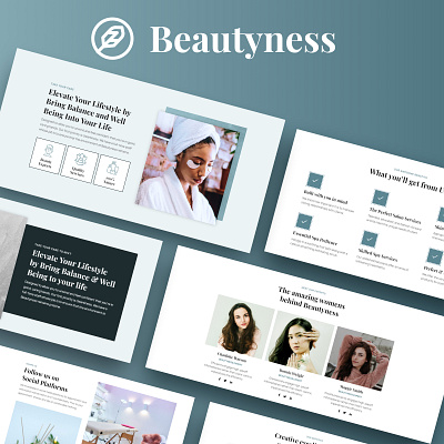 Beautyness - Beauty Spa Webflow Website Template beauty business community company cosmetic design healthcare massage product skincare spa template ui ux webdesign webdesigner webflow website wellness center yoga