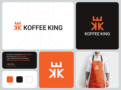 Koffee King Logo Design (KK logo design) adobe illustrator branding creative logo design flat logo k logo logo logo design branding logo mark logo symbol mark marufiam minimalist logo minimalist logo design modern logo modern minimalist logo simple logo symbol