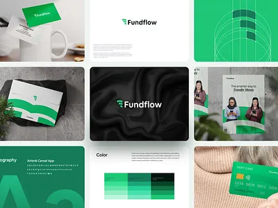 Fundflow Payment app Brand Identity Design bank app banking banking app logo brand identity branding cash finance fintech identity invest investment logo logodesign money money transfer online banking payment send money symbol tech