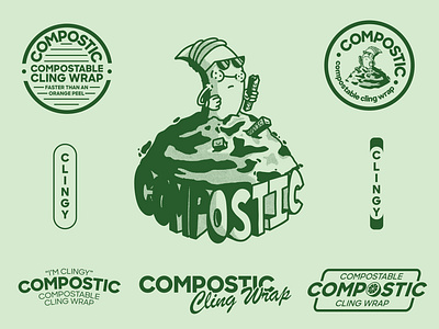 Compostic Logo Design Sheet branding character eco brand eco friendly graphic design illustration logo oc retro typography vector vintage