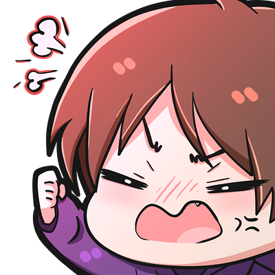 NecasAngry Emote angry anime boy cartoon character chibi cute design emote illustration photoshop purple stylized