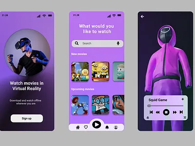 Movie Mobile App app branding design graphic design illustration logo typography ui ux vector