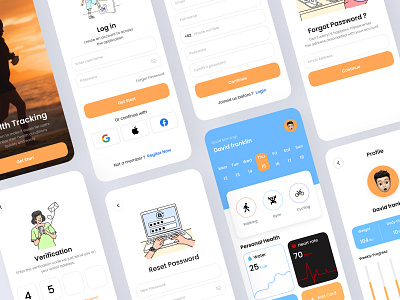 Health tracking app app application creative design health healthtracking mobile mobileapp mobileui tracking trackingapp trackingmobileapp typography ui uiux ux