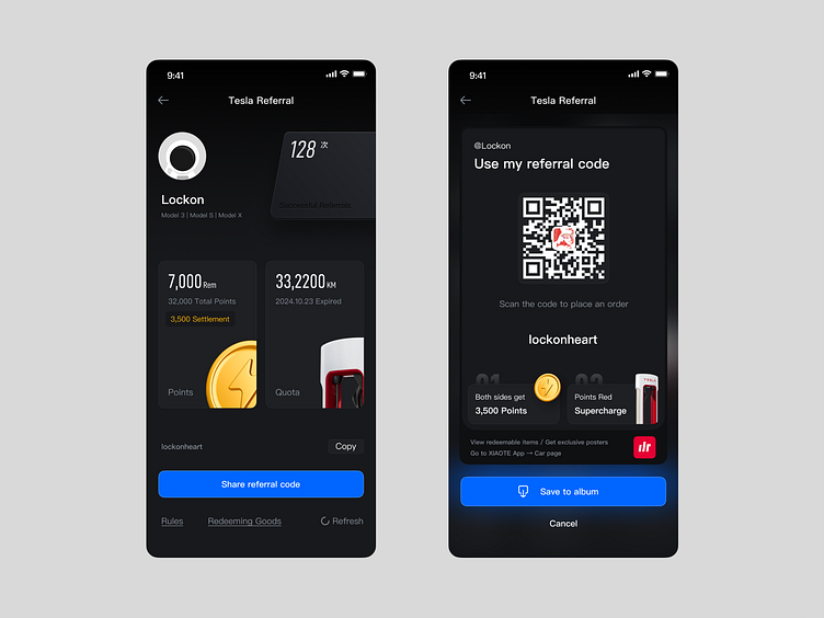 Tesla Referral Code by Lockon on Dribbble