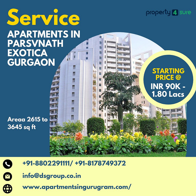Fully Furnished Apartment for Rent in Gurgaon Parsvnath Exoti by