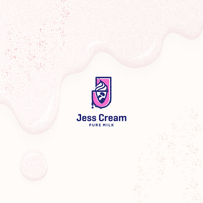 jess cream branding design icon identity logo modern simple design