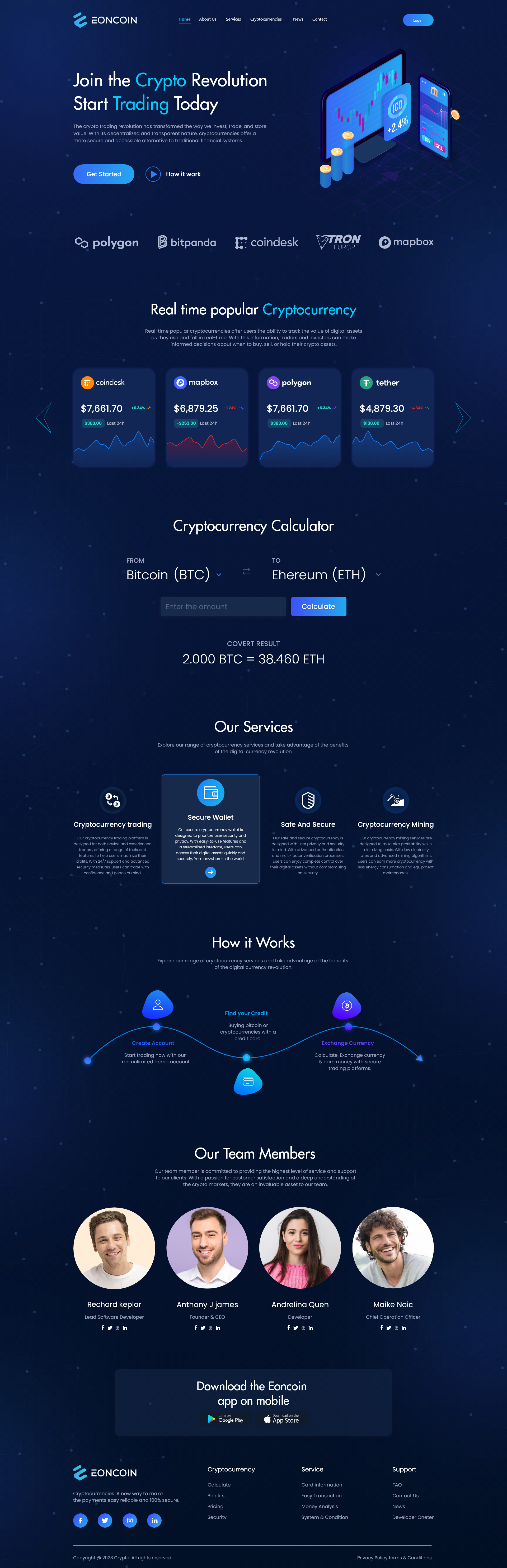 Cryptocurrency Website Design by Jonaidul Islam on Dribbble