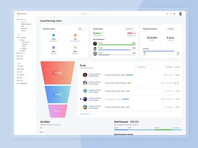Phoenix CRM page 2nd version best dashboard design best design clean dashboard design dashboard dashboard design design saas dashboard ui ui design ui ux design ux design web application website