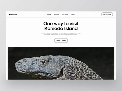 Komodo Island Tour Website animal animal ui animals animals website animation card interaction landing page loading animation minimalist principle tour packages ui web design webflow website website animation website design websites zoo