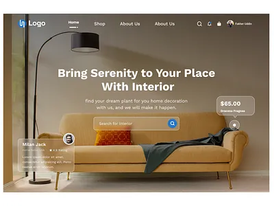 Interior design website Landing Page design graphic design illustration interior interior design interior design website landing page ui user interface ux design web web design website website design