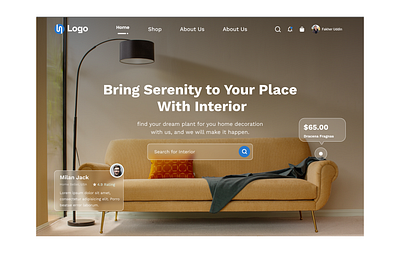 Interior design website Landing Page design graphic design illustration interior interior design interior design website landing page ui user interface ux design web web design website website design