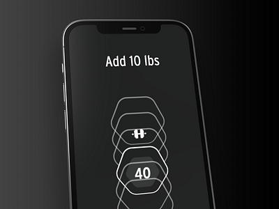Programmable Weights ai animation app companion concept design equipment interaction iphone minimal mobile tech ui weight whitespace wireless workout