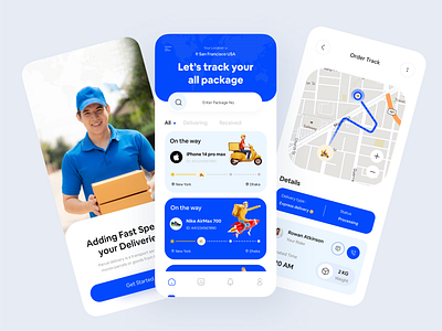 Parcel Tracking📱🚀 app design branding delivery delivery app illustration parcel app parcel tracking product design tracking app ui ui design uiux design ux design