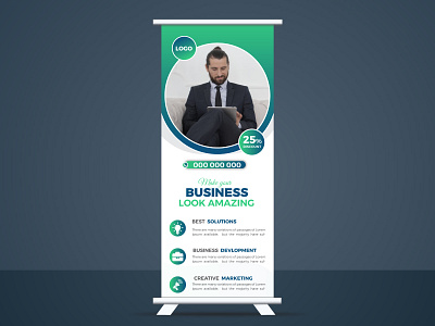 Corporate Business Rollup Banner Design advertising banner branding business cmyk corporate creative design designers designworld graphic graphic design illustration images marketing print rollup template text vector