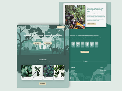 Web Design: Plantify 🌱 app charity community design eco environment garden graphic design green illustration mountain nature people planet save trees ui volunteer web web design