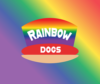 Rainbow Dogs Logo branding design food gradient graphic design hotdog logo rainbow