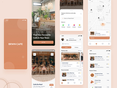Cafe Finder App app cafe cafe finder cafe finder app design finder loction to cafe minimal ui ux