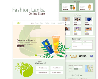 Fashion Lanka- Online Store branding color cosmetic dashboard design e commerce ecommerce figma graphic design landing page online online store perfume product sri lanka ui ui ux ux web website