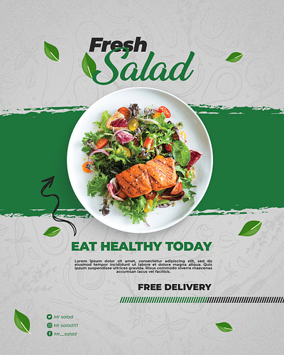 Salad poster branding graphic design logo motion graphics typography