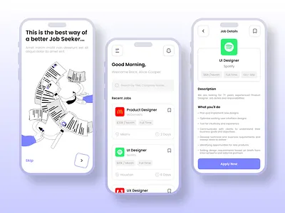 Job Portal App app design find job find work job job application job find job finder job listing job platform job portal job search jobfinder jobs jobs app mobile app design ui ui design uiux ux work finder