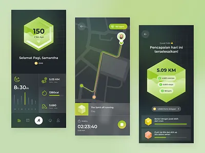 Fitness Tracker App activity app design coach fitness fitness plan glow gym health maps mobile app sports stats tracker training ui workout workout app yoga