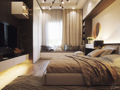 CGI - Bedroom 2 - VP 3d 3dsmax archviz bedroom coronarender interior render visualization