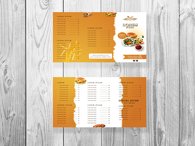 dinner menu card template